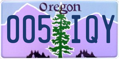 OR license plate 005IQY