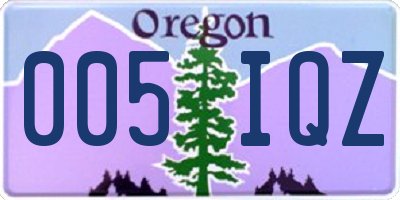 OR license plate 005IQZ