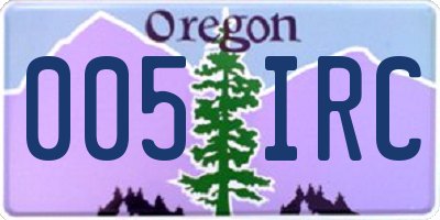 OR license plate 005IRC