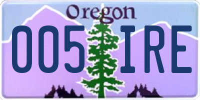 OR license plate 005IRE