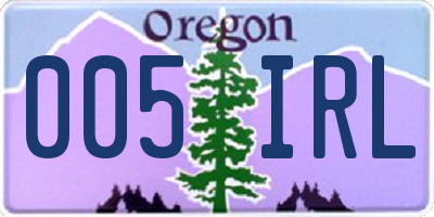 OR license plate 005IRL