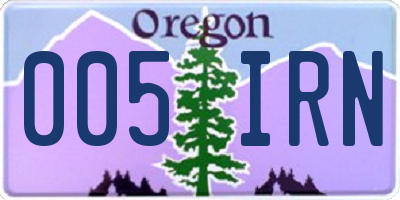 OR license plate 005IRN