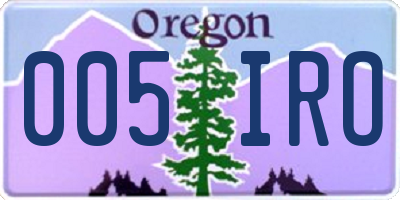 OR license plate 005IRO