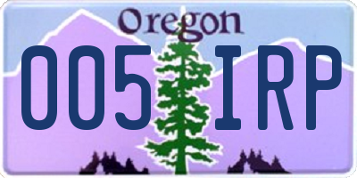 OR license plate 005IRP