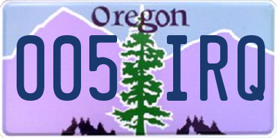 OR license plate 005IRQ