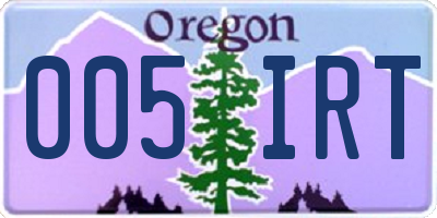 OR license plate 005IRT
