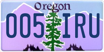 OR license plate 005IRU