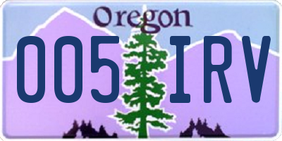 OR license plate 005IRV