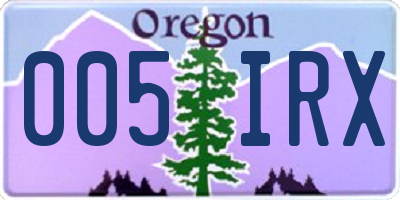 OR license plate 005IRX