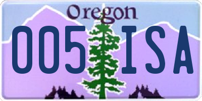 OR license plate 005ISA