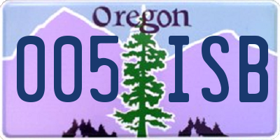 OR license plate 005ISB