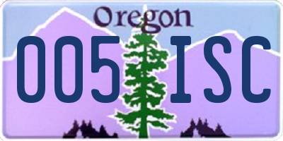 OR license plate 005ISC