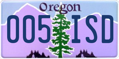 OR license plate 005ISD