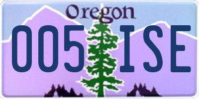 OR license plate 005ISE