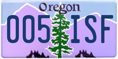 OR license plate 005ISF