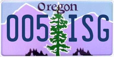 OR license plate 005ISG