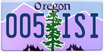 OR license plate 005ISI