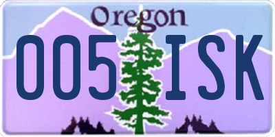 OR license plate 005ISK