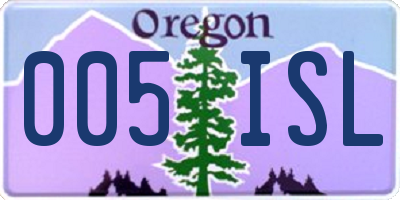 OR license plate 005ISL