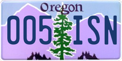 OR license plate 005ISN