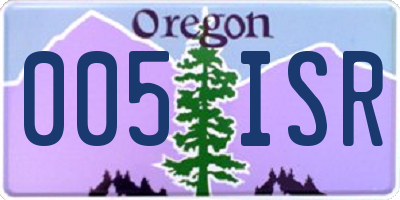 OR license plate 005ISR