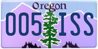 OR license plate 005ISS
