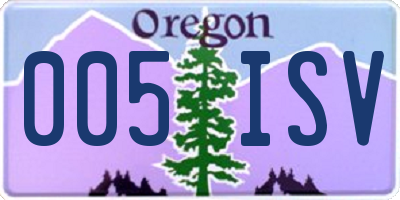 OR license plate 005ISV