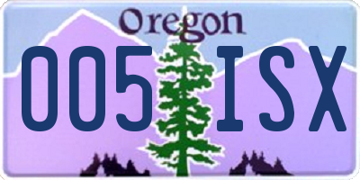 OR license plate 005ISX