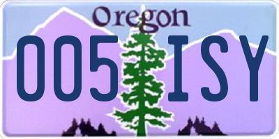 OR license plate 005ISY