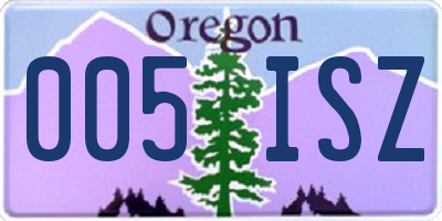 OR license plate 005ISZ