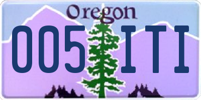 OR license plate 005ITI
