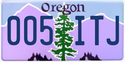 OR license plate 005ITJ