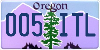 OR license plate 005ITL