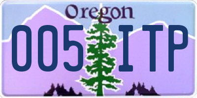 OR license plate 005ITP