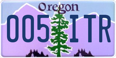 OR license plate 005ITR