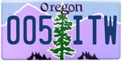 OR license plate 005ITW