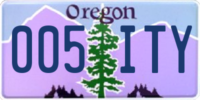 OR license plate 005ITY