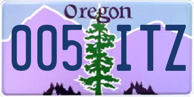 OR license plate 005ITZ