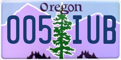 OR license plate 005IUB