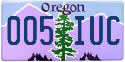 OR license plate 005IUC