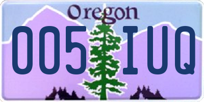OR license plate 005IUQ