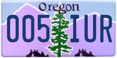 OR license plate 005IUR