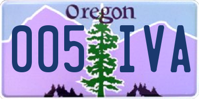 OR license plate 005IVA