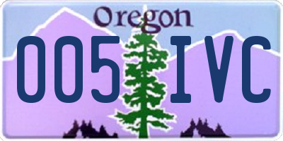 OR license plate 005IVC