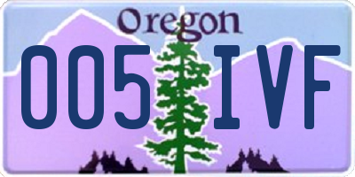 OR license plate 005IVF