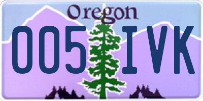OR license plate 005IVK