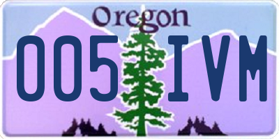 OR license plate 005IVM