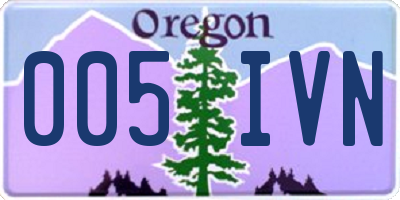 OR license plate 005IVN