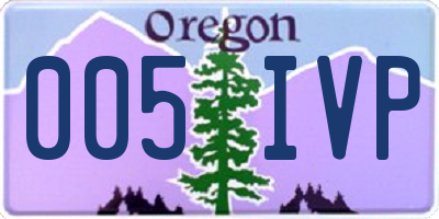 OR license plate 005IVP