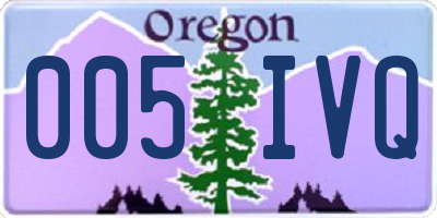 OR license plate 005IVQ